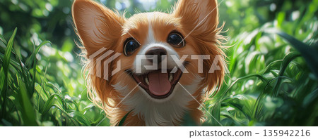 Cute miniature dachshund 135942216