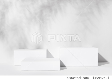 White background for cosmetic products. White background for cosmetic products. 135942591