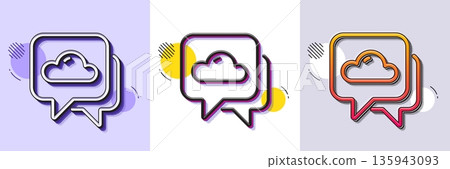 Weather forecast line icon. Halftone dotted pattern. Gradient icon with grain shadow. Clouds sign. Cloudy sky symbol. Line weather forecast icon. Various designs. Vector Weather forecast line icon. Halftone dotted pattern. Gradient icon with grain shadow. Clouds sign. Cloudy sky symbol. Line weather forecast icon. Various designs. Vector 135943093