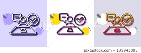 Approved interview line icon. Halftone dotted pattern. Gradient icon with grain shadow. Accepted employee sign. Human resource symbol. Line job interview icon. Various designs. Vector Approved interview line icon. Halftone dotted pattern. Gradient icon with grain shadow. Accepted employee sign. Human resource symbol. Line job interview icon. Various designs. Vector 135943095