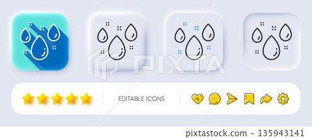 Rainy weather forecast line icon. Neumorphic, Flat shadow, 3d buttons. Rain sign. Water drops symbol. Line rainy weather icon. Social media icons. Vector Rainy weather forecast line icon. Neumorphic, Flat shadow, 3d buttons. Rain sign. Water drops symbol. Line rainy weather icon. Social media icons. Vector 135943141