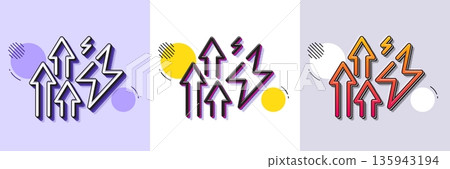 Energy inflation line icon. Halftone dotted pattern. Gradient icon with grain shadow. Electric power up trend sign. Consumption growth symbol. Line energy inflation icon. Various designs. Vector Energy inflation line icon. Halftone dotted pattern. Gradient icon with grain shadow. Electric power up trend sign. Consumption growth symbol. Line energy inflation icon. Various designs. Vector 135943194