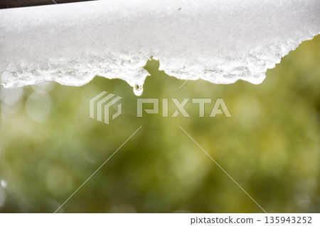 Image of snow piled up on the roof Image of snow piled up on the roof 135943252