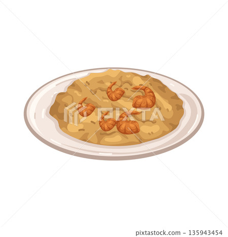 Illustration of Shrimp fried rice Illustration of Shrimp fried rice 135943454
