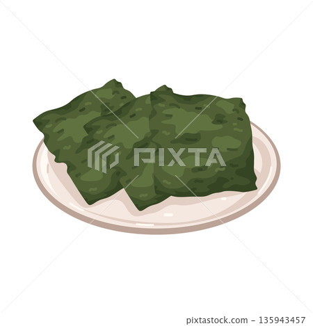 Illustration of nori sheet Illustration of nori sheet 135943457