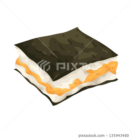 Illustration of sushi sandwich 135943480