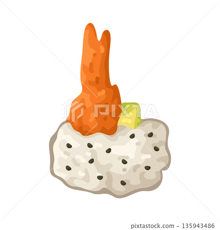Illustration of Shrimp tempura roll Illustration of Shrimp tempura roll 135943486