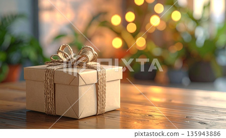 A festive Christmas tree stands adorned with gold ornaments and red ribbons, surrounded by beautifully wrapped gift boxes and holiday decorations for a joyful Xmas celebration A festive Christmas tree stands adorned with gold ornaments and red ribbons, surrounded by beautifully wrapped gift boxes and holiday decorations for a joyful Xmas celebration 135943886
