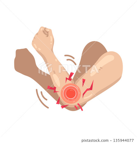 Illustration of elbow pain Illustration of elbow pain 135944077
