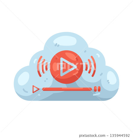 Illustration of cloud video  135944592