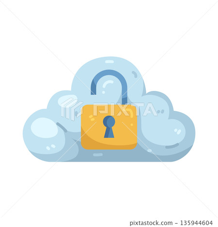 Illustration of cloud unlock 135944604
