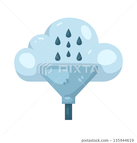 Illustration of cloud funnel Illustration of cloud funnel 135944619