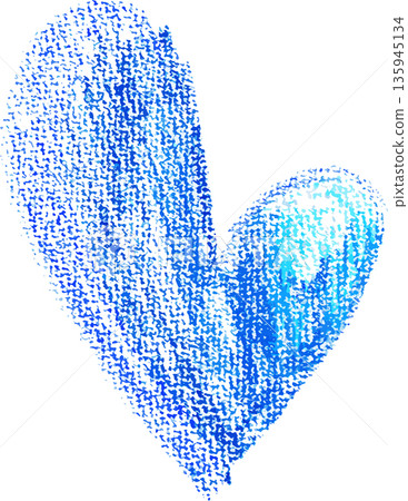 Chalk Drawn Blue Heart Child Illustration Chalk Drawn Blue Heart Child Illustration 135945134
