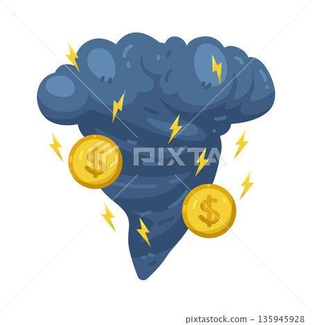 Illustration of money tornado Illustration of money tornado 135945928