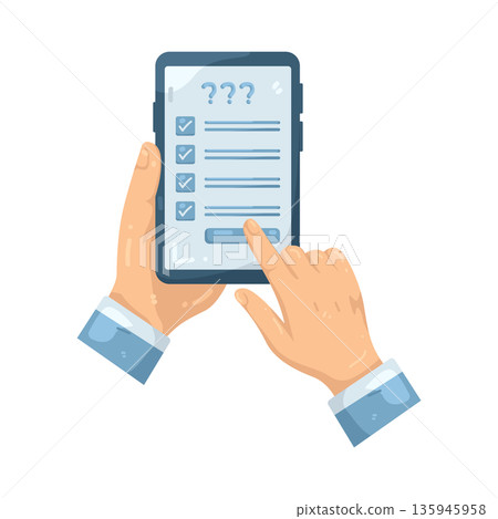 Illustration of online survey Illustration of online survey 135945958