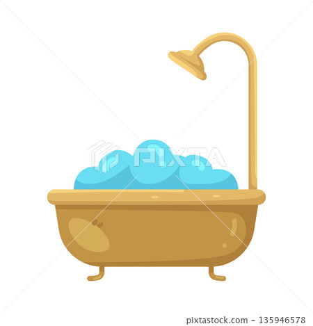 Illustration of bathtub 135946578