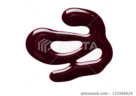 A sample of maroon glossy nail polish. Isolated on a white background. A sample of maroon glossy nail polish. Isolated on a white background. 135946624