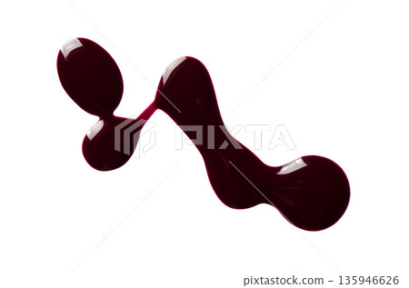 A sample of maroon glossy nail polish. Isolated on a white background. 135946626