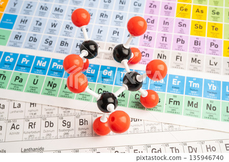 Molecules chemical on a periodic table. Molecules chemical on a periodic table. 135946740