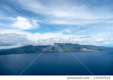 Aerial view of Nuku Hiva in the Marquesas Islands, French Polynesia 135947024