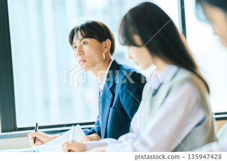High school students taking classes 135947428