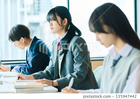 High school students taking classes 135947442