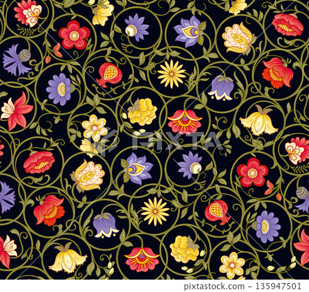 Ornate floral seamless pattern Ornate floral seamless pattern 135947501