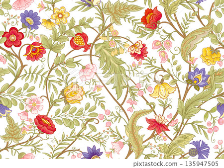 Ornate floral seamless pattern.  135947505