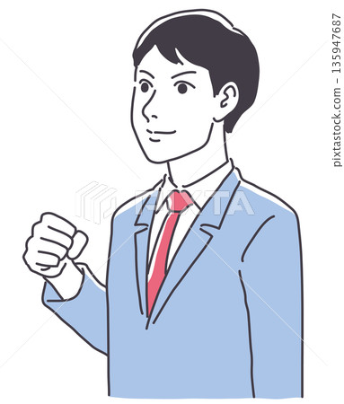 男學生緊握拳頭 男學生緊握拳頭 135947687