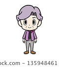 A mini character senior woman standing facing forward with a smile 1 135948461