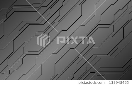 Abstract black cyber line circuit geomatric dynamic on metallic technology futuristic background vector Abstract black cyber line circuit geomatric dynamic on metallic technology futuristic background vector 135948465
