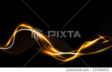 Abstract gold lines wave curve light luxury elegant on black design modern futuristic technology background vector Abstract gold lines wave curve light luxury elegant on black design modern futuristic technology background vector 135948472