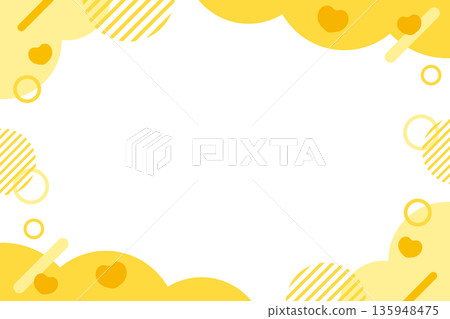 Pop heart yellow frame illustration Pop heart yellow frame illustration 135948475