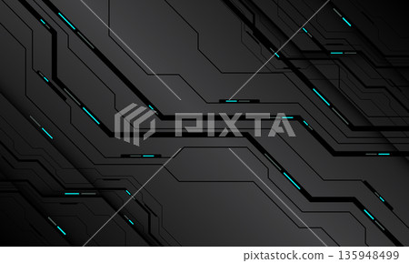 Abstract blue light technology futuristic circuit cyber geometric dynamic on grey metallic design modern background vector Abstract blue light technology futuristic circuit cyber geometric dynamic on grey metallic design modern background vector 135948499
