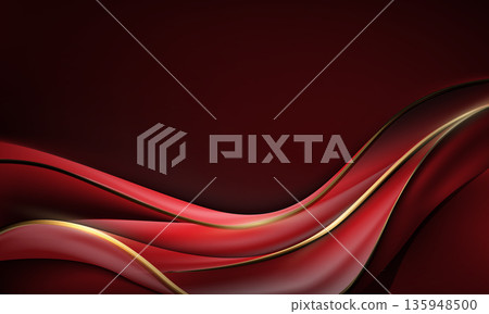 Abstract red gold luxury elegant wave curve design modern background vector Abstract red gold luxury elegant wave curve design modern background vector 135948500