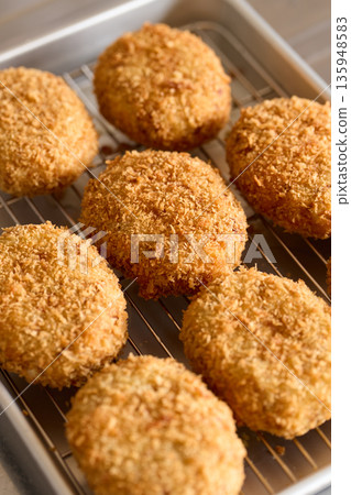 Freshly fried hot croquettes 135948583