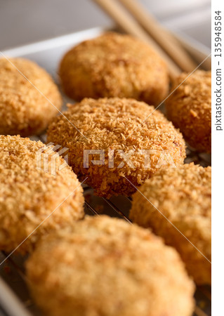 Freshly fried hot croquettes 135948584