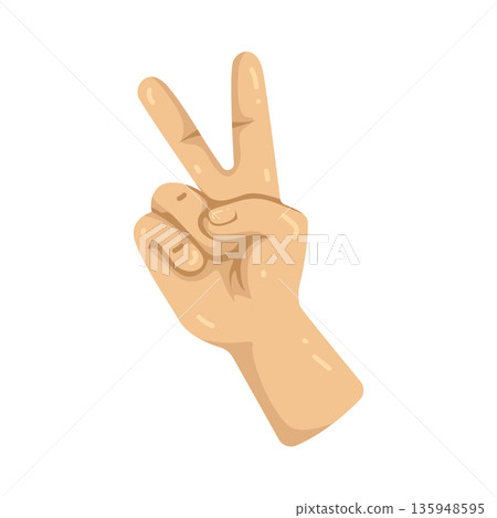 Illustration of hand peace  135948595