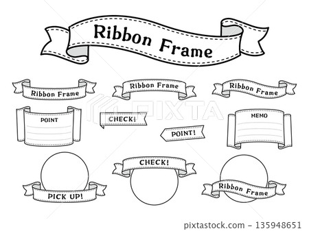 Simple ribbon frame vector 135948651