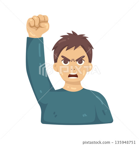 Illustration of angry man Illustration of angry man 135948751