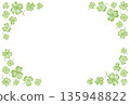 Clover frame painted in watercolor 135948822