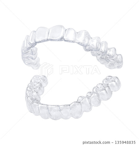 Invisalign mouthpiece correction illustration realistic 135948835