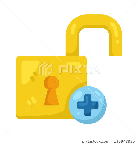Illustration of Unlock with plus 135948859