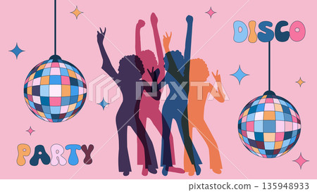disco party illustration 135948933