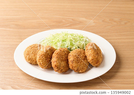Potato croquettes on a plate Potato croquettes on a plate 135949002
