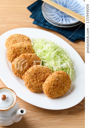 Potato croquettes on a plate Potato croquettes on a plate 135949009