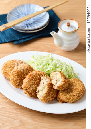 Potato croquettes on a plate Potato croquettes on a plate 135949024