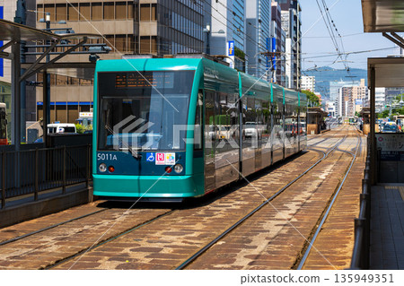 [Streetcar] Hiroshima Electric Railway tram running through the center of Hiroshima City 135949351