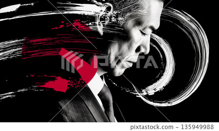 象徵自我反思和領導力的日式視覺藝術 135949988