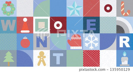 Abstract geometric mosaic pattern decorative ornament winter concept background vector illustration. Abstract geometric mosaic pattern decorative ornament winter concept background vector illustration. 135950129